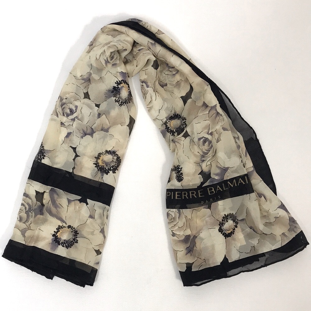 Pierre BALMAIN Floral Print Scarf